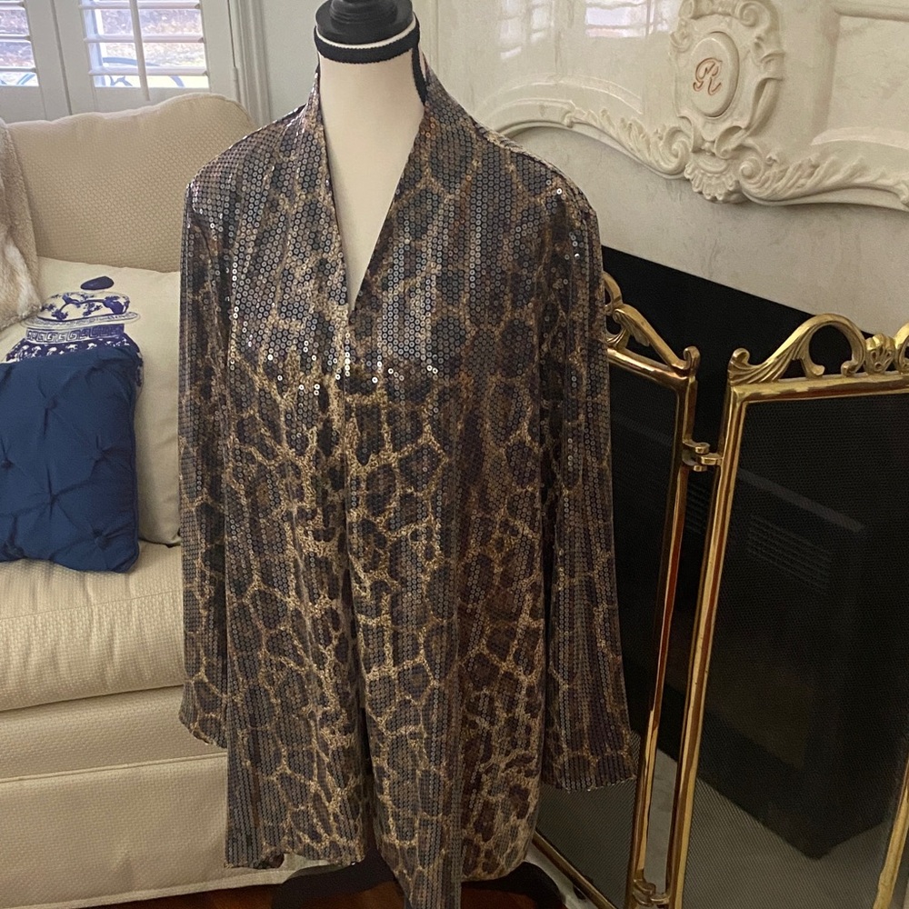 Animal Print Sequin Jacket